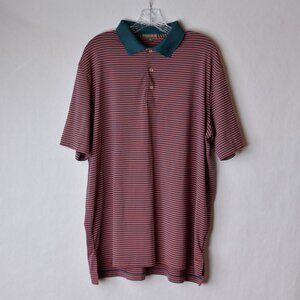 Peter Millar Summer Comfort Mens XL Striped Short Sleeve Golf Polo Shirt